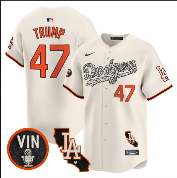 Men Los Angeles Dodgers #47 Trump 2025 cream Limited Stitched Jersey->los angeles dodgers->MLB Jersey